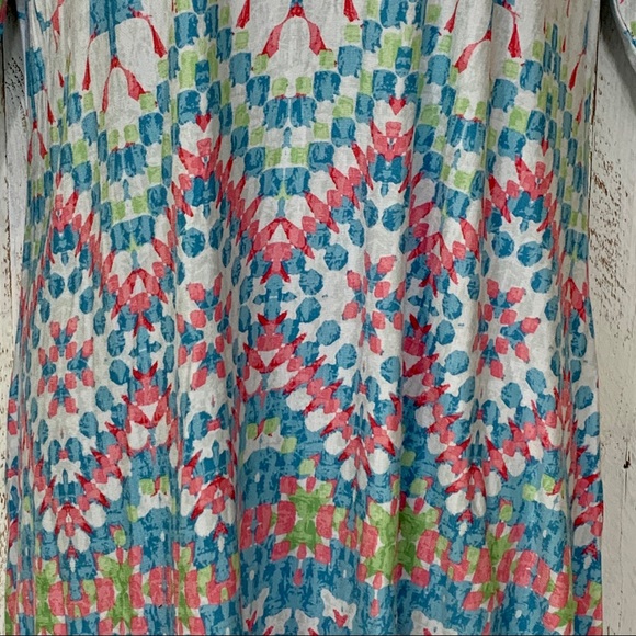 Ruby Road Multicolored Aztec Lace Keyhole Top - Picture 5 of 8